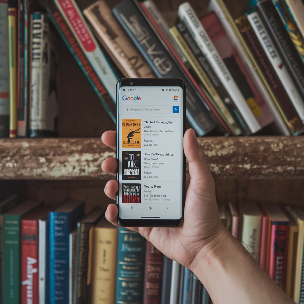 google books open on phone